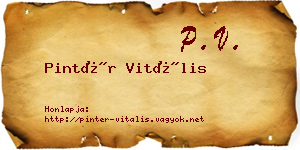 Pintér Vitális névjegykártya